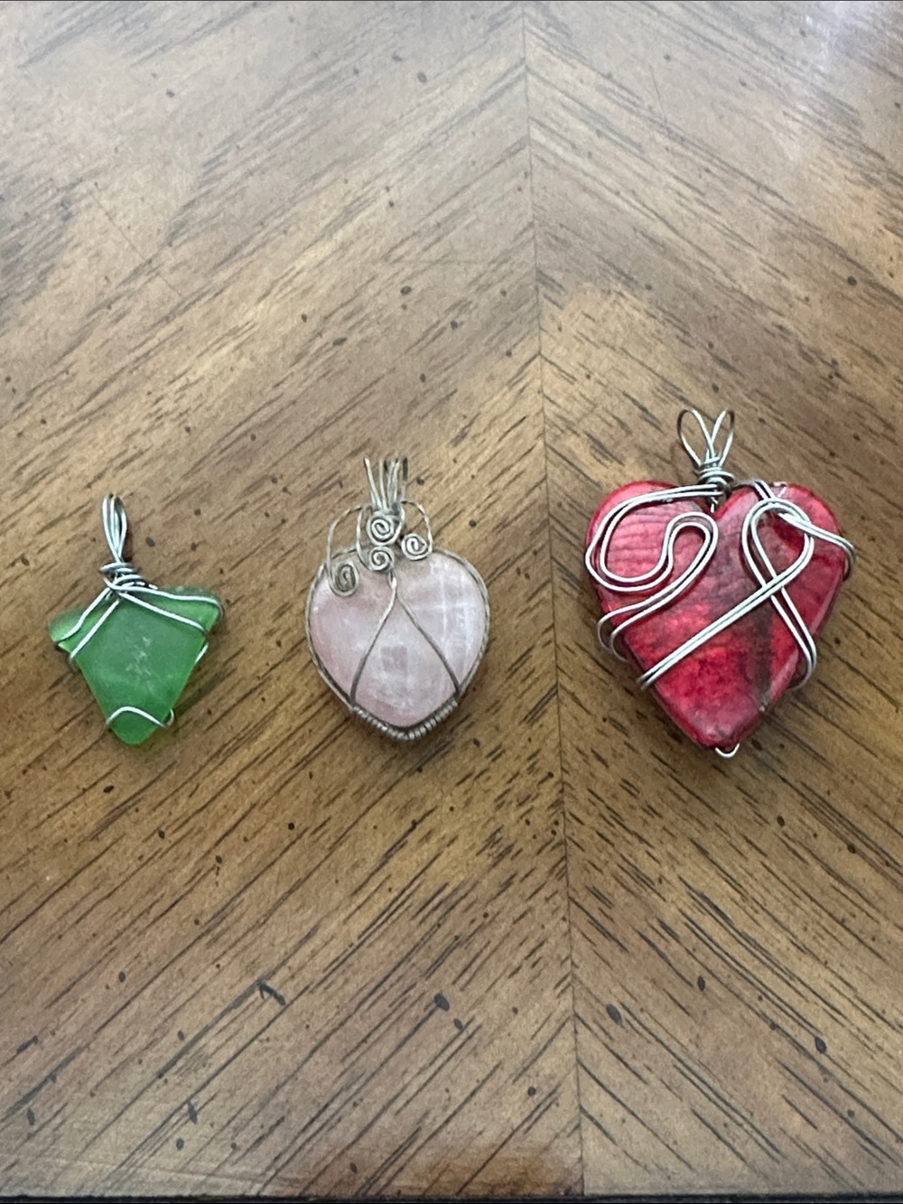 Handcrafted Pink Crystal Heart Pendant Necklace - Wire Wrapped Women’s Jewelry
